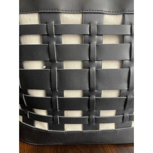 A new day black and tan weave basket tote​​ - Picture 2 of 9